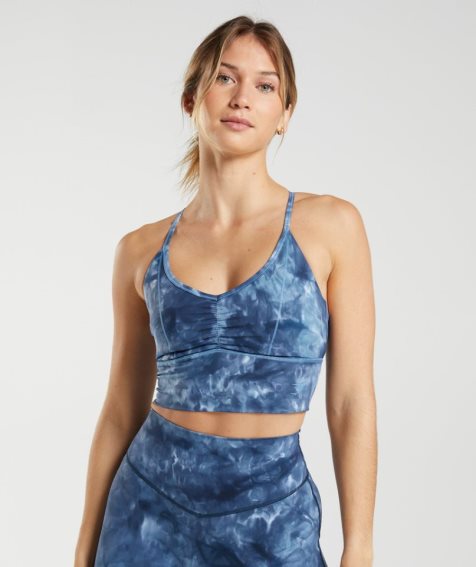 Women's Gymshark Elevate Longline Sports Bra Blue | CA 7A518D